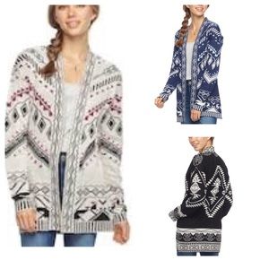 Pink Republic Sweater Cardigan Geometric Aztec